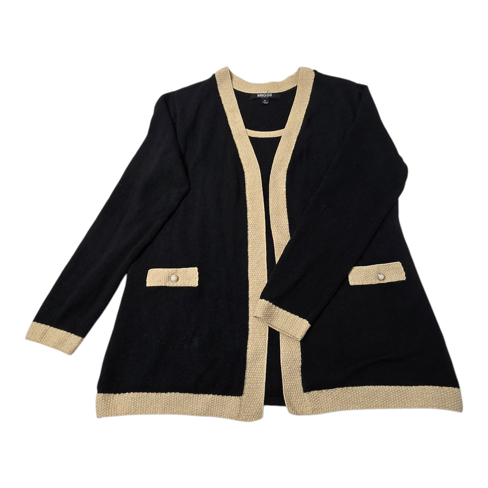 Briggs Petite Women's light weight Pullover sweater with Cardigan look